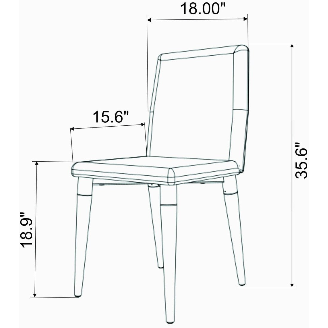 Manhattan Comfort Utopia 2-Piece Chevron Dining Chair in Grey-Minimal & Modern
