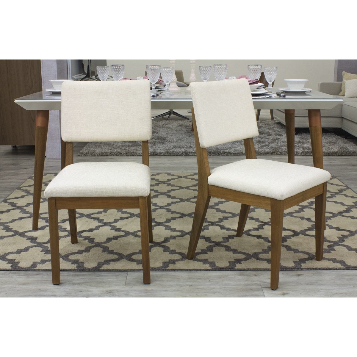 Manhattan Comfort Dover 2-Piece Dining Chair in Beige-Minimal & Modern