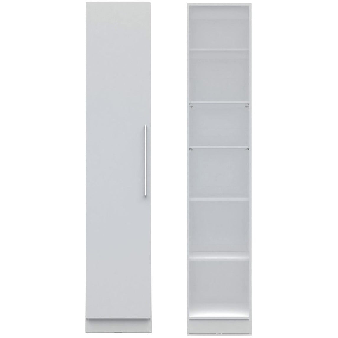 Manhattan Comfort Chelsea 1.0 - 17.71 inch Wide 6-Shelf Closet with 1 Door in White-Minimal & Modern