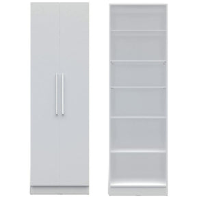 Manhattan Comfort Chelsea 2.0 - 27.55 inch Wide 6-Shelf Closet with 2 Doors in White-Minimal & Modern