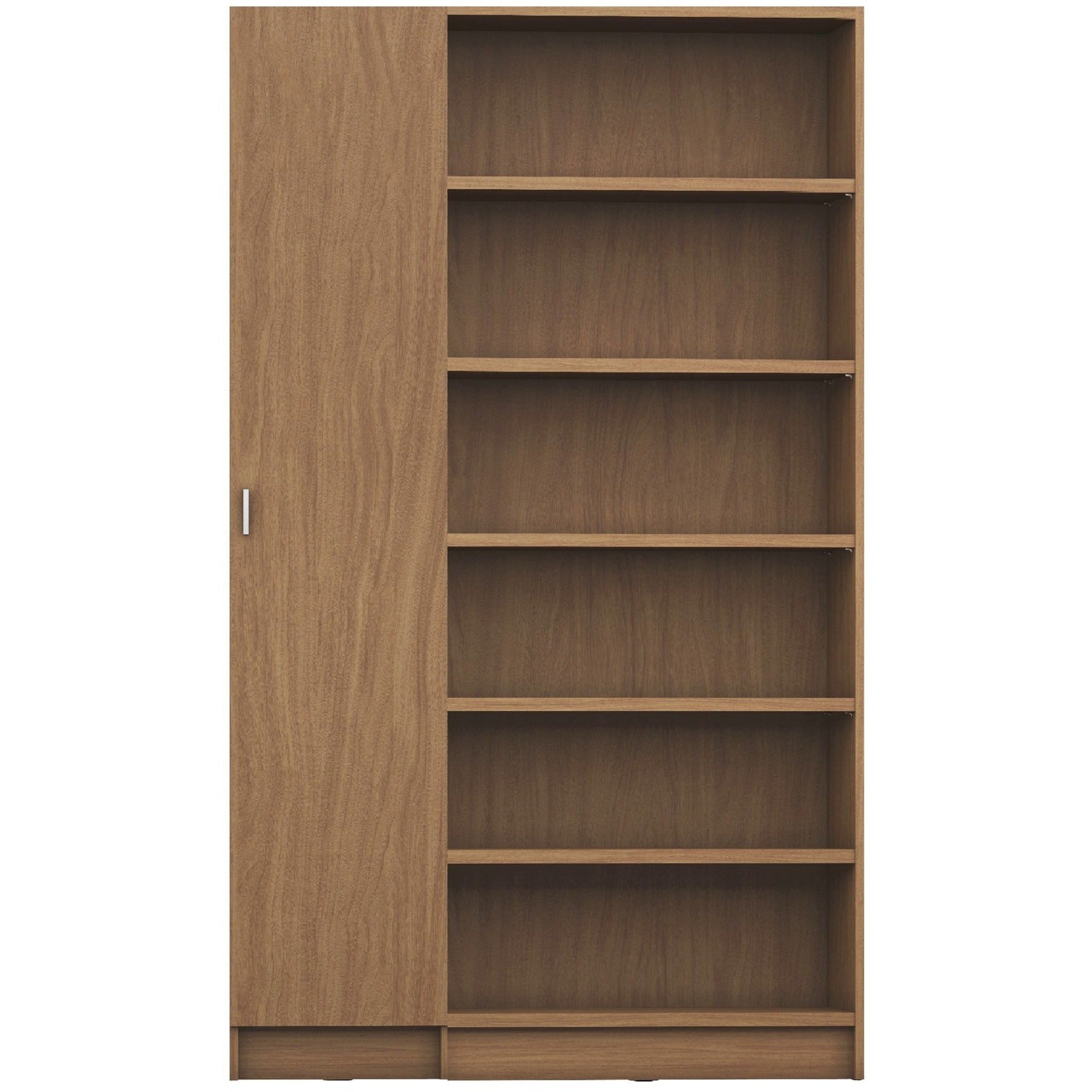 Manhattan Comfort Greenwich 2-Piece Bookcase 12 Wide and Narrow Shelves with 2 Narrow Doors in Maple Cream-Minimal & Modern