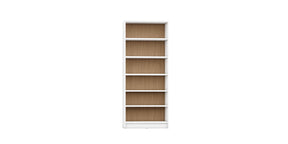 Manhattan Comfort Greenwich 6-Shelf Wide Trente 2.0 Bookcase with Doors in White Matte and Maple Cream-Minimal & Modern