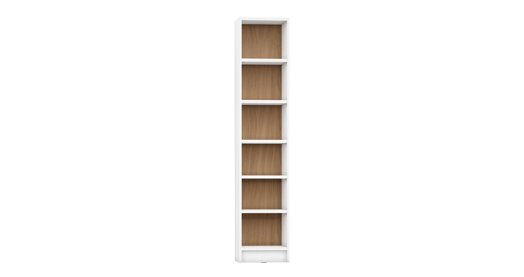 Manhattan Comfort Greenwich 6-Shelf Narrow Venti 2.0 Bookcase with Doors in White Matte and Maple Cream-Minimal & Modern