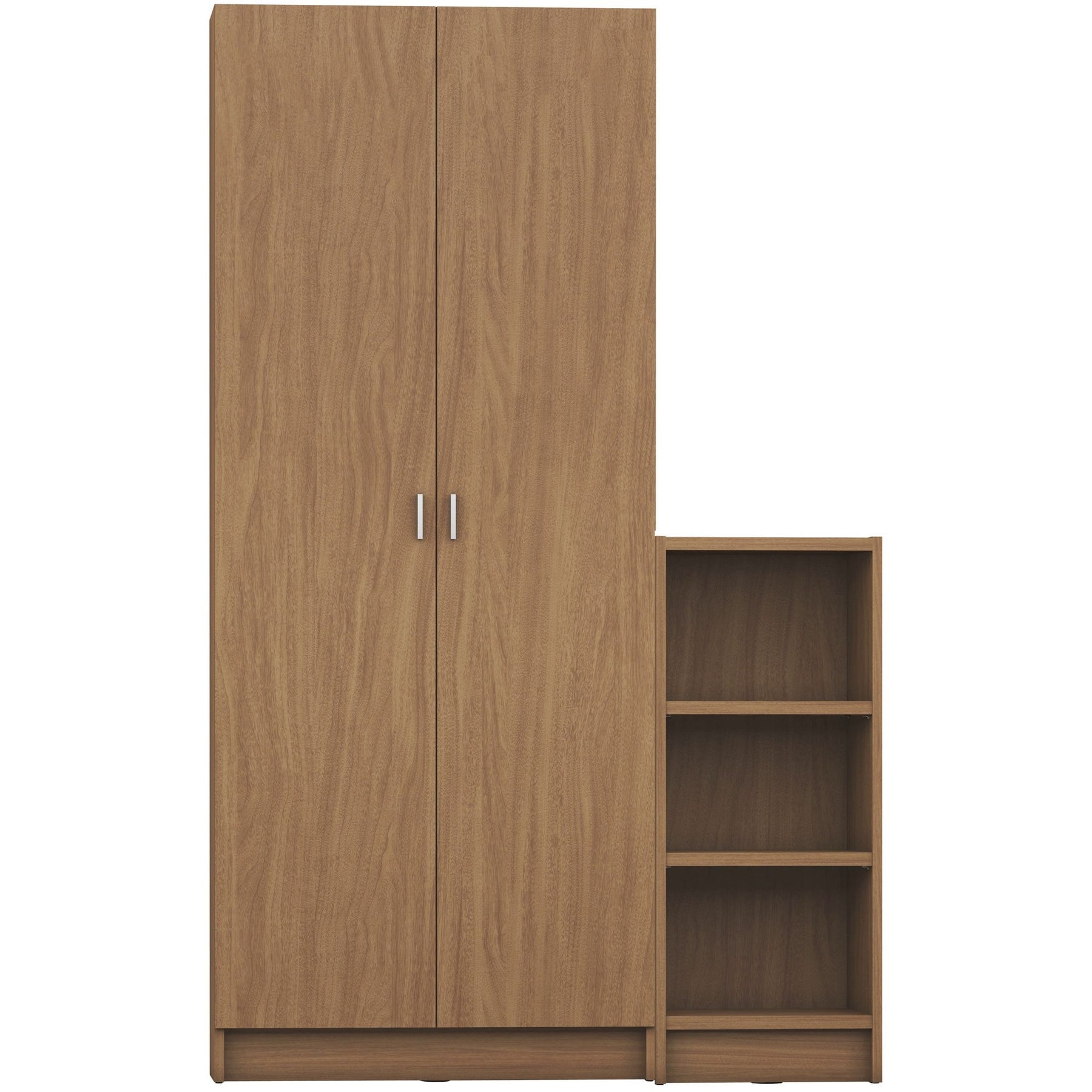 Manhattan Comfort Greenwich 2-Piece Bookcase 9 Wide and Narrow Shelves with 2 Wide Doors in Maple Cream-Minimal & Modern
