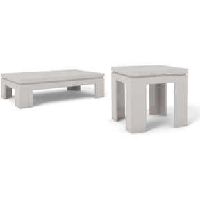 Manhattan Comfort Bridge 2-Piece Accent Table Living Room Set in Off White-Minimal & Modern