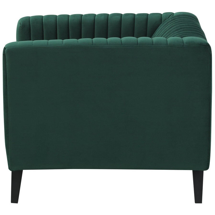 Manhattan Comfort Vandam 2-Piece Hunter Green Velvet Armchairs