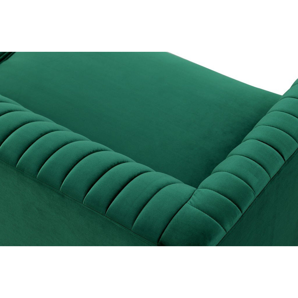 Manhattan Comfort Vandam 2-Piece Hunter Green Velvet Armchairs