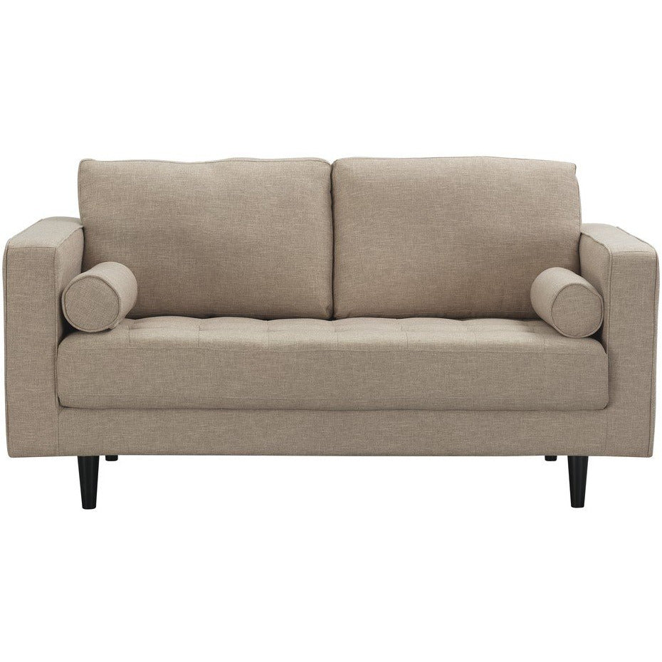 Manhattan Comfort Arthur 2-Piece Tan-Brown Tweed 3-Seat Sofa and 2-Seat Loveseat