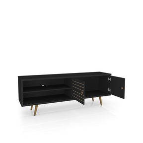 Manhattan Comfort  Liberty 62.99" Mid Century - Modern TV Stand with 3 Shelves and 2 Doors  in Black