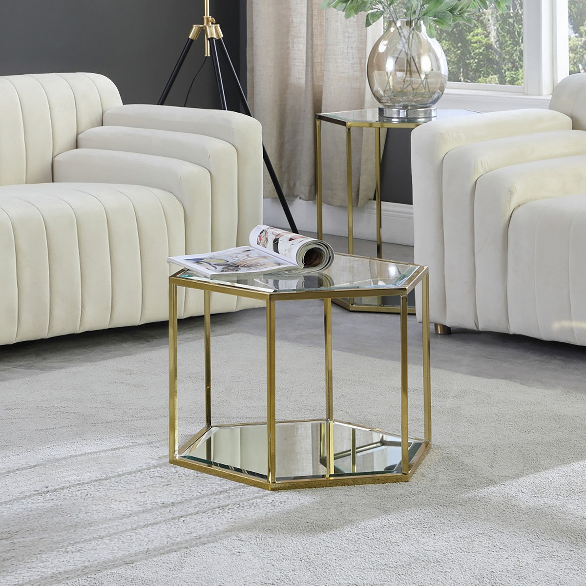 Meridian Furniture Sei Brushed Gold Coffee Table