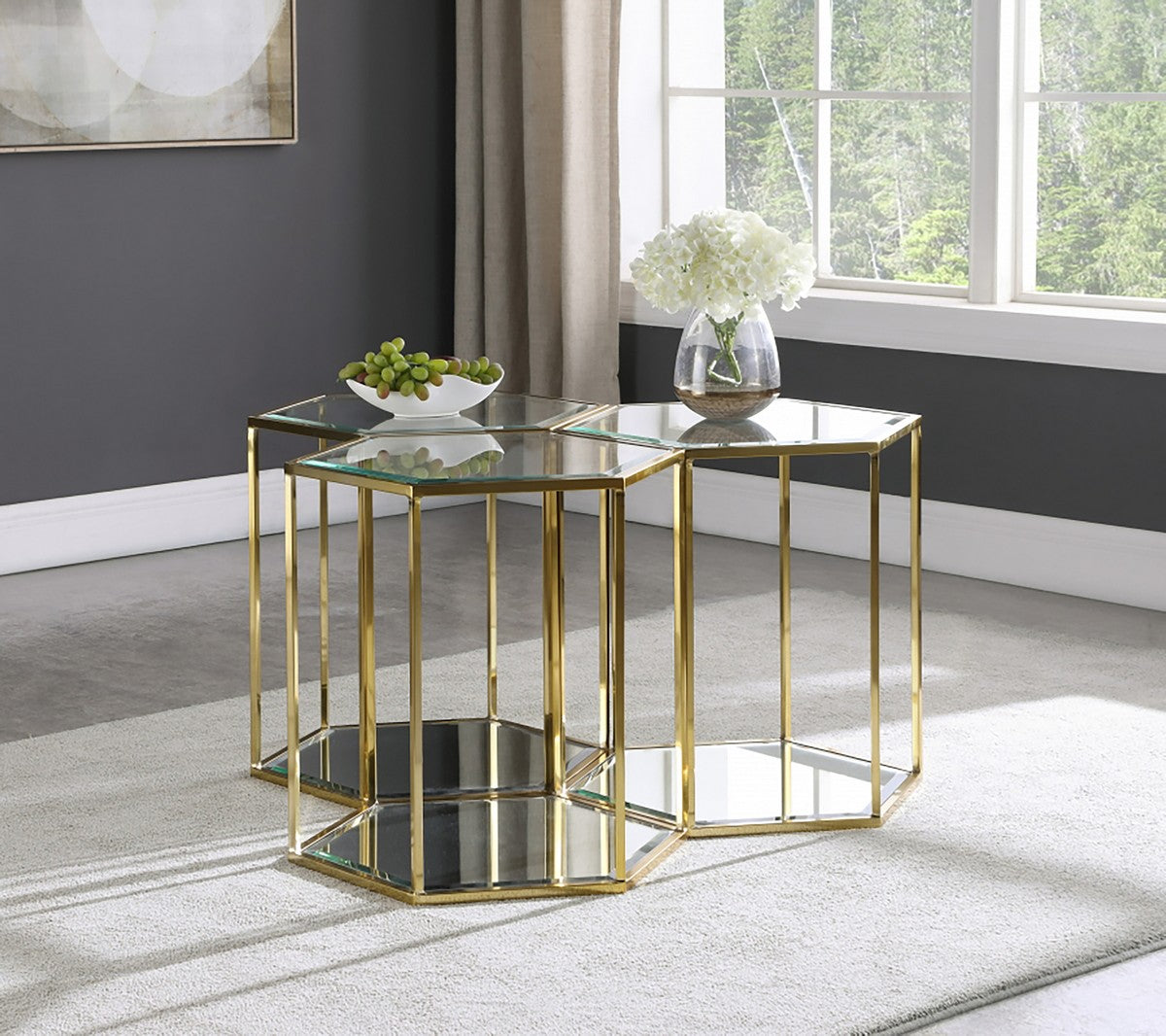 Meridian Furniture Sei Brushed Gold End Table