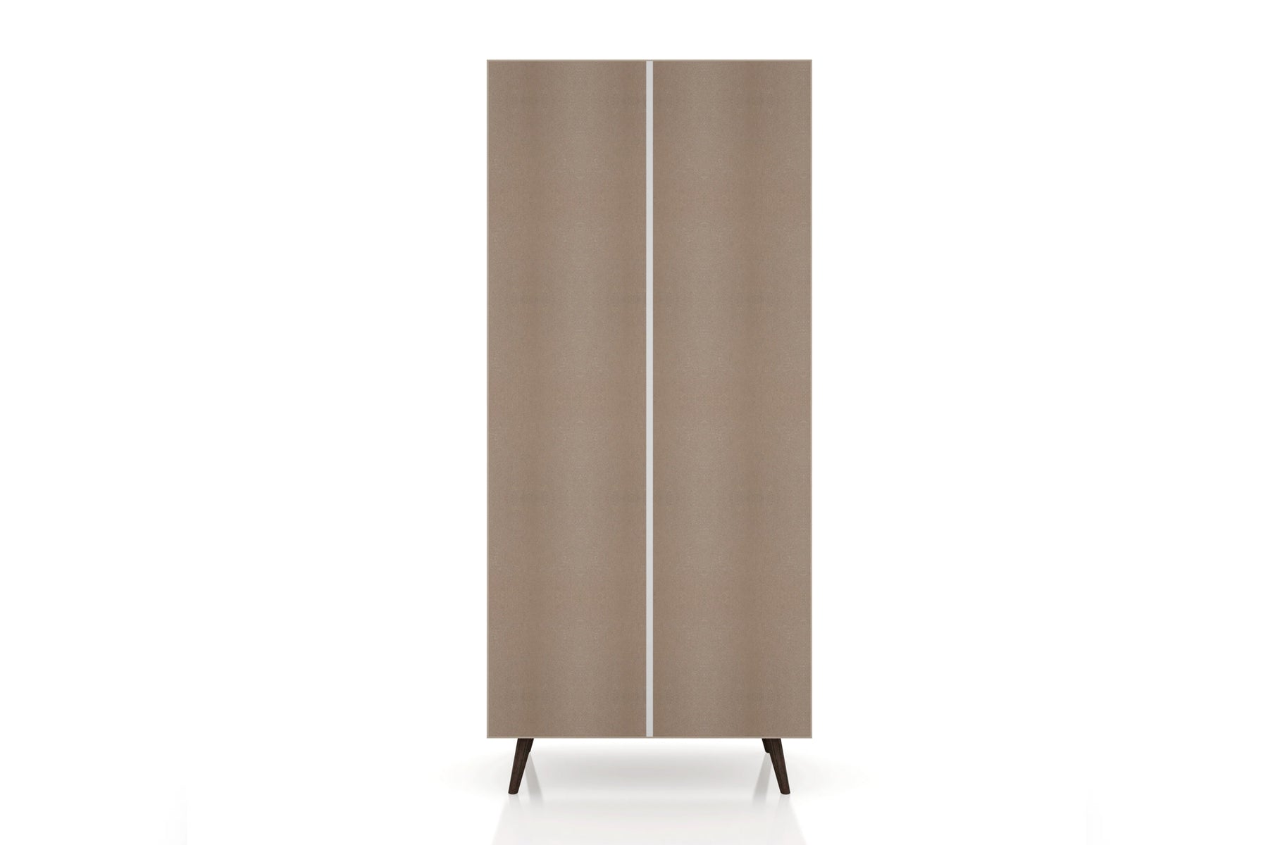 Manhattan Comfort Liberty 31.89" Mid Century - Modern Armoire with 2 Drawers, 1 Shelf, and Hanging Rod in White and Rustic Brown-Minimal & Modern