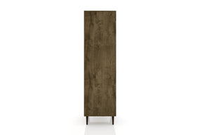 Manhattan Comfort Liberty 31.89" Mid Century - Modern Armoire with 2 Drawers, 1 Shelf, and Hanging Rod in Rustic Brown-Minimal & Modern