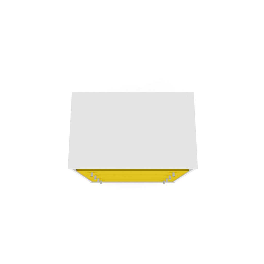 Manhattan Comfort  Liberty 4-Drawer Dresser Chest in White and Yellow