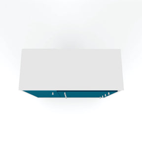 Manhattan Comfort  Liberty 4-Drawer 42.32" Sideboard in White and Aqua Blue