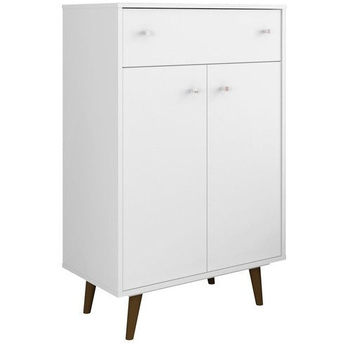 Manhattan Comfort  Liberty 1-Drawer 28.07" Storage Cabinet  in White Manhattan Comfort-Dresser- - 1