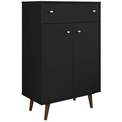 Manhattan Comfort  Liberty 1-Drawer 28.07" Storage Cabinet  in Black Manhattan Comfort-Dresser- - 1