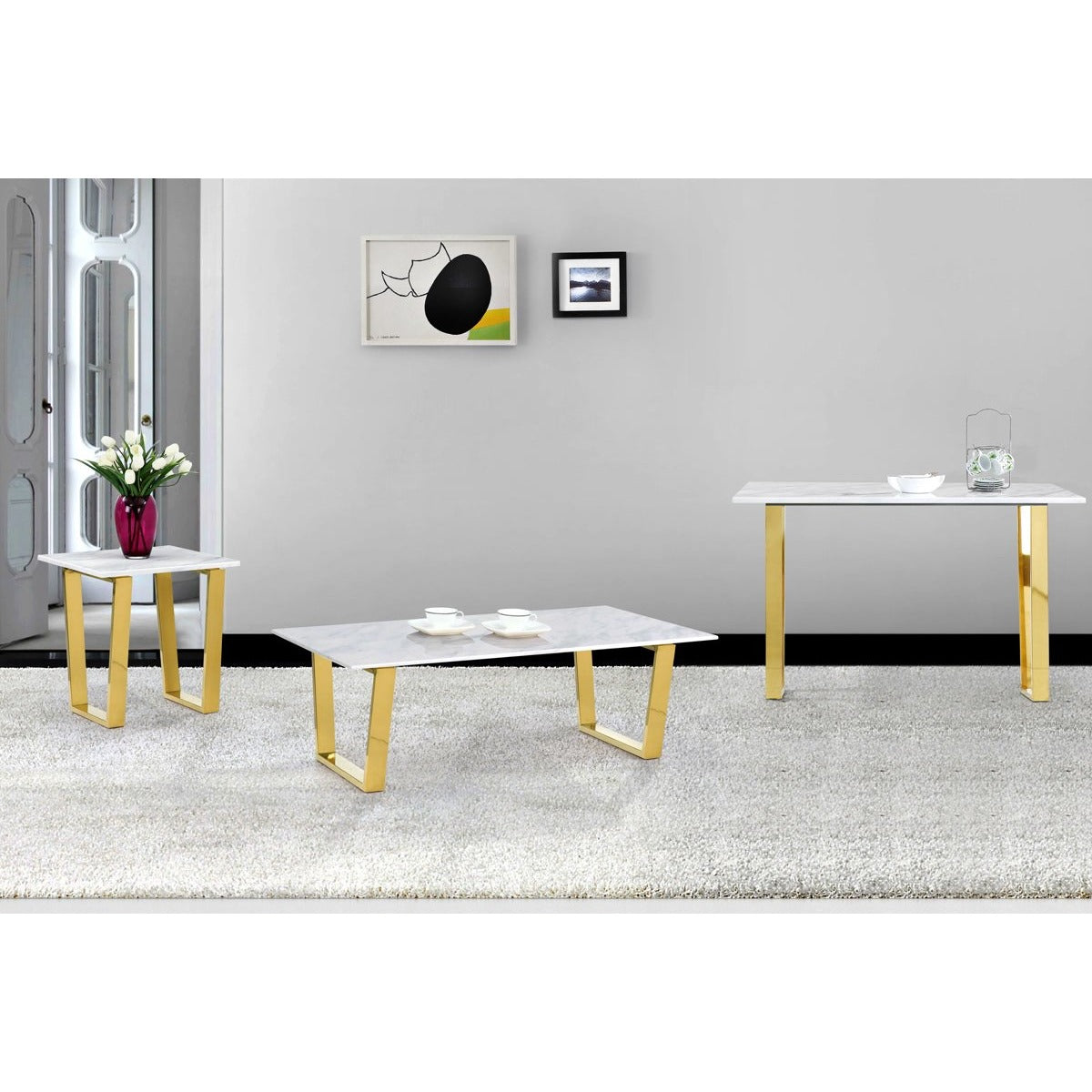 Meridian Furniture Cameron Gold End Table-Minimal & Modern