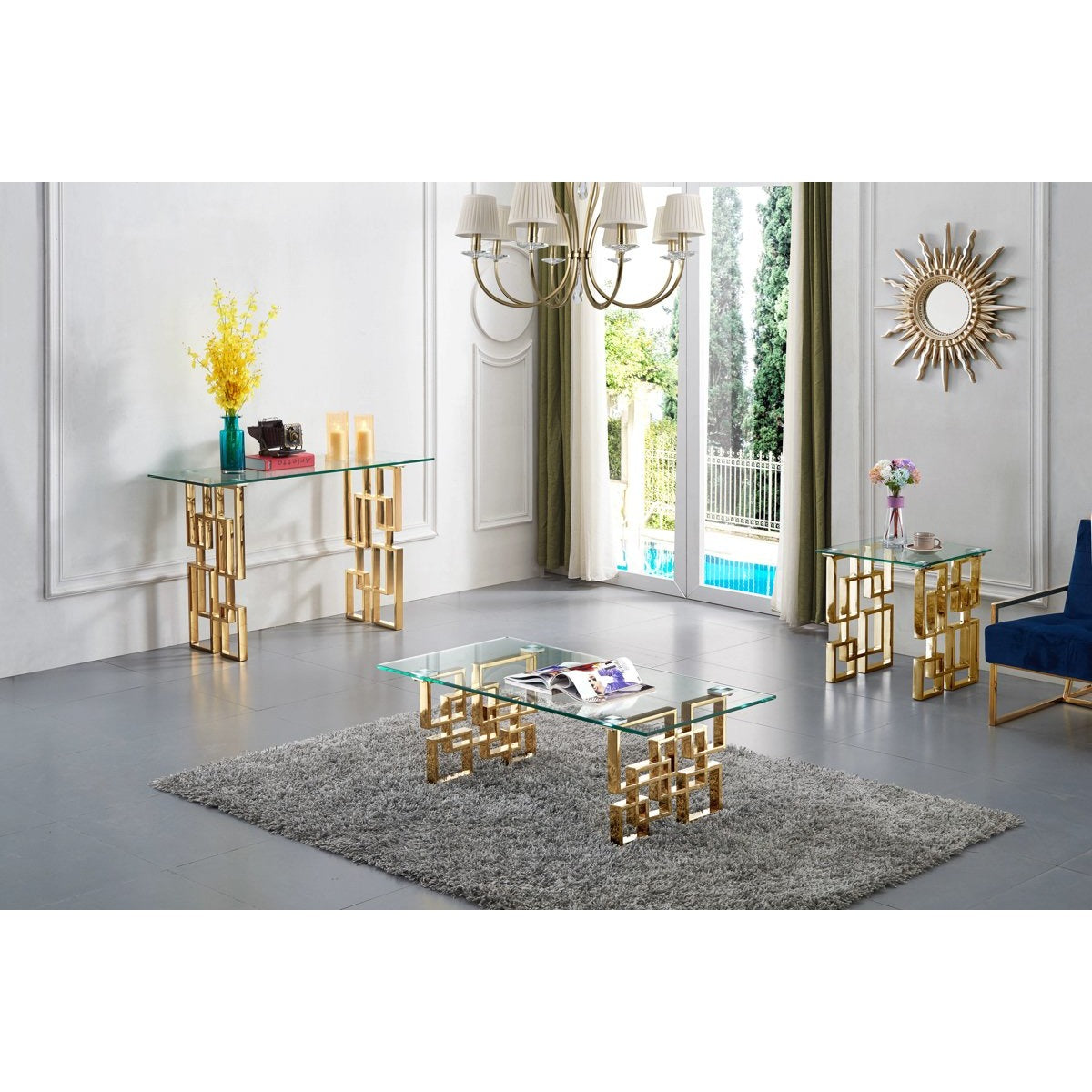 Meridian Furniture Pierre Gold Coffee table-Minimal & Modern
