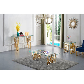 Meridian Furniture Pierre Gold Console Table-Minimal & Modern