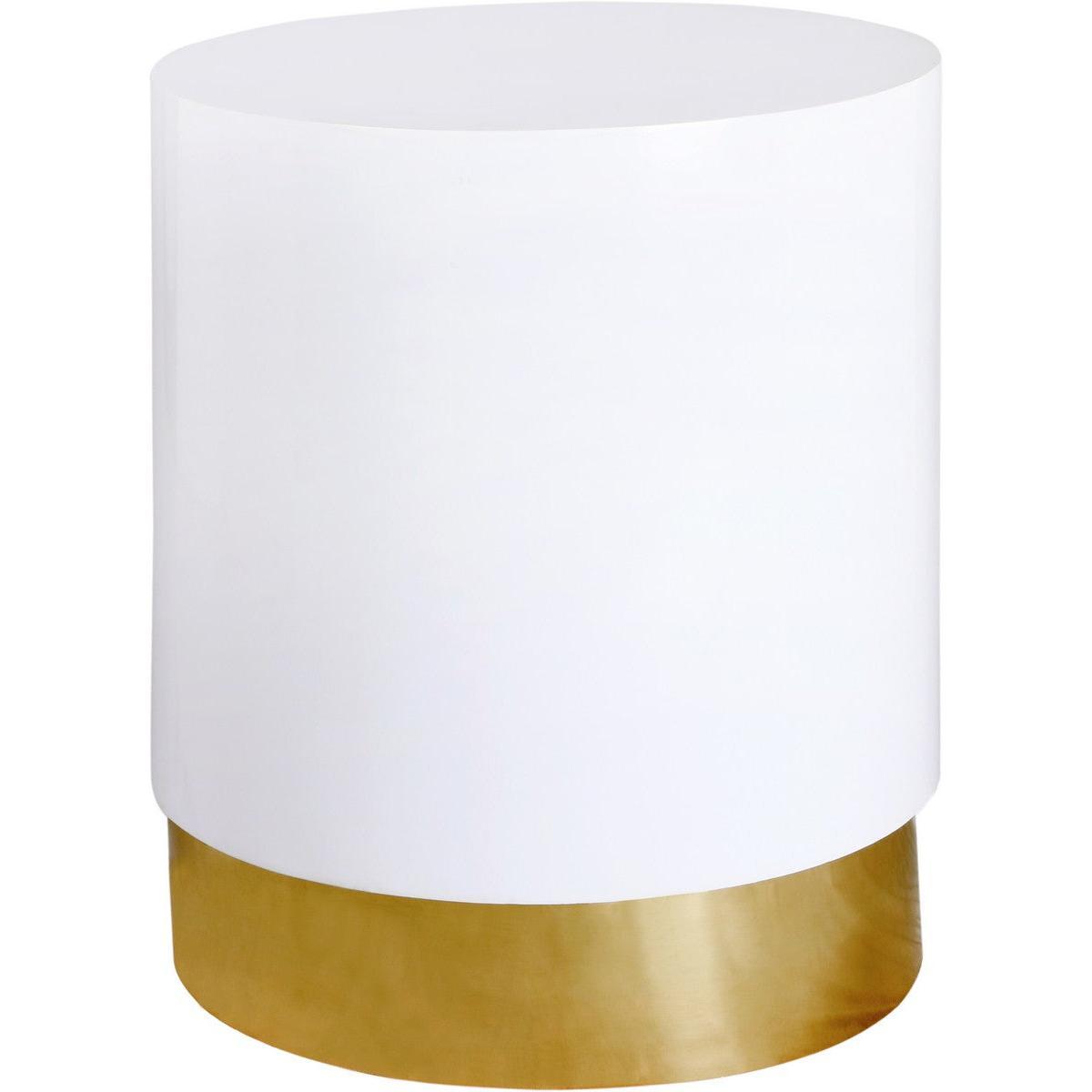Meridian Furniture Deco White/Gold End TableMeridian Furniture - End Table - Minimal And Modern - 1