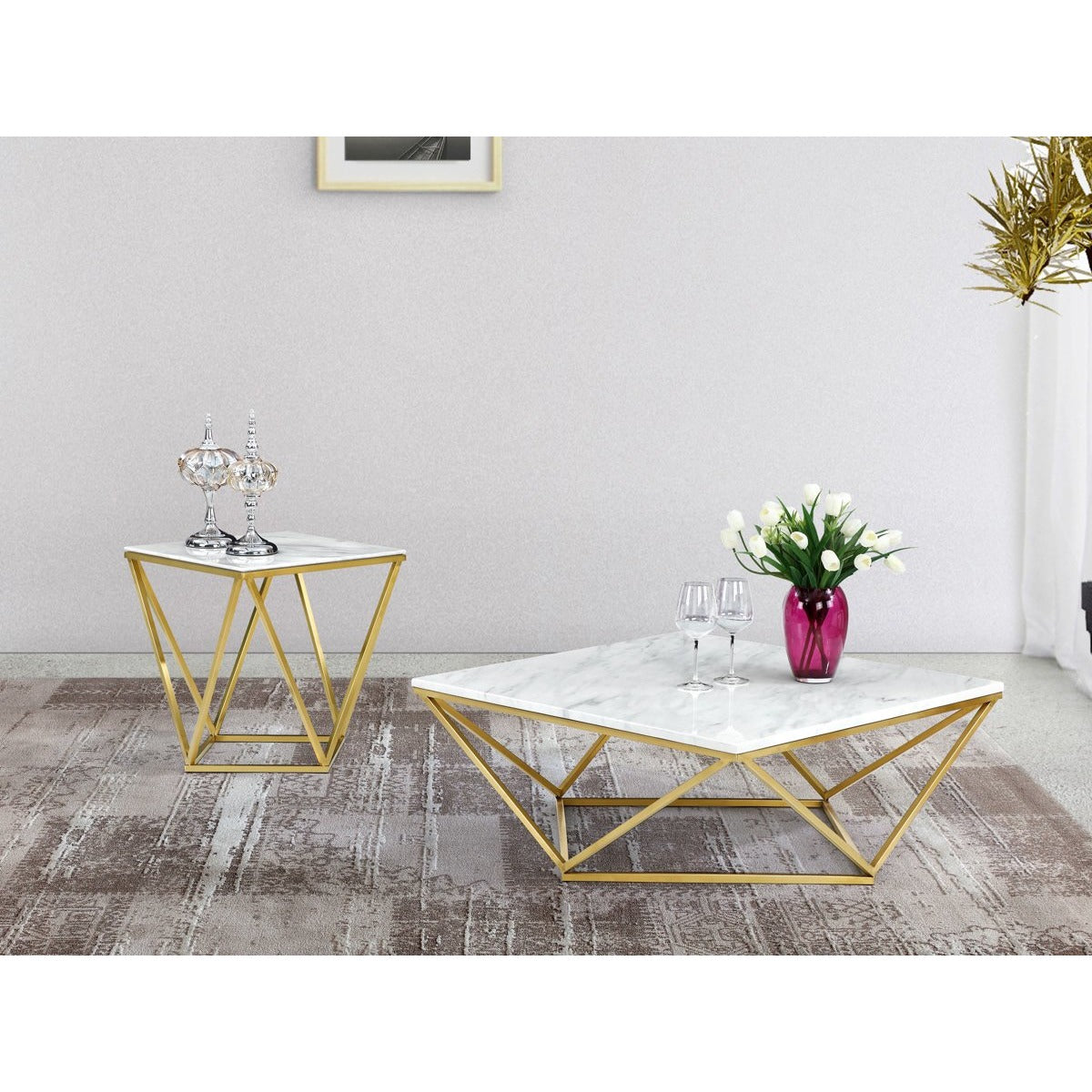 Meridian Furniture Mason Gold End Table-Minimal & Modern