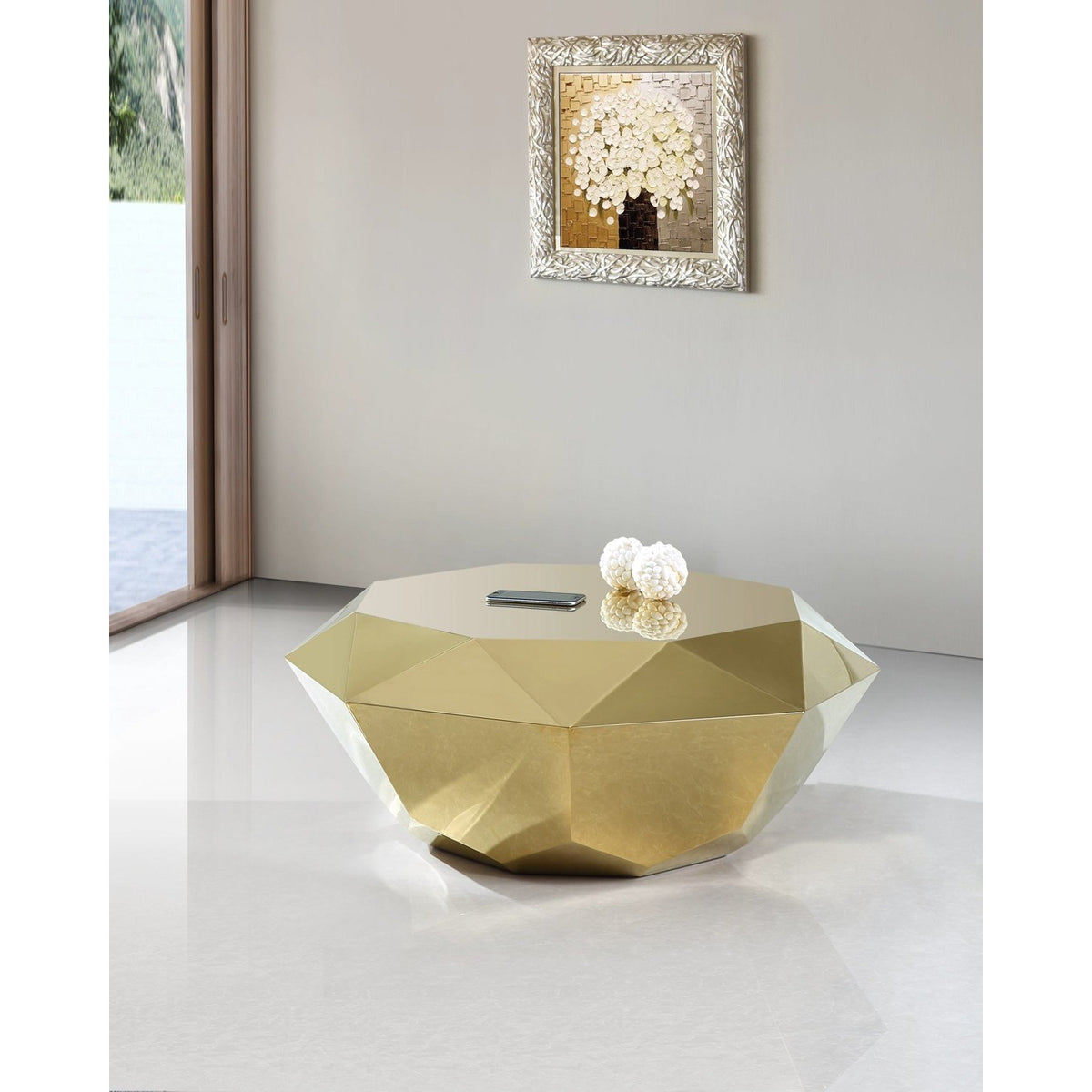 Meridian Furniture Gemma Gold Gold Coffee Table-Minimal & Modern