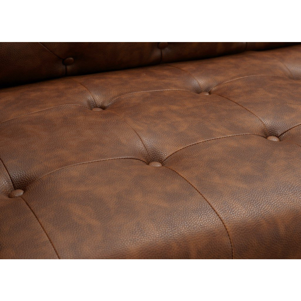 Manhattan Comfort Cadman 2-Seat Camal PU Leather Loveseat