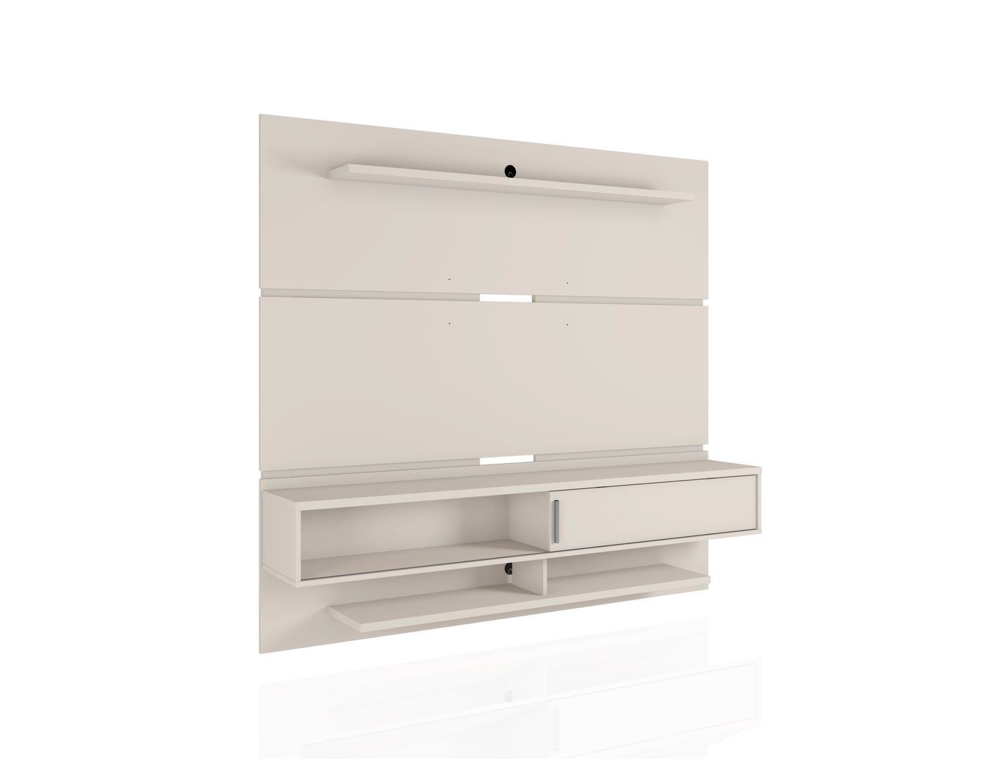 Manhattan Comfort Astor 70.86 Modern Floating Entertainment Center 2.0 with Media and Décor Shelves in Off White