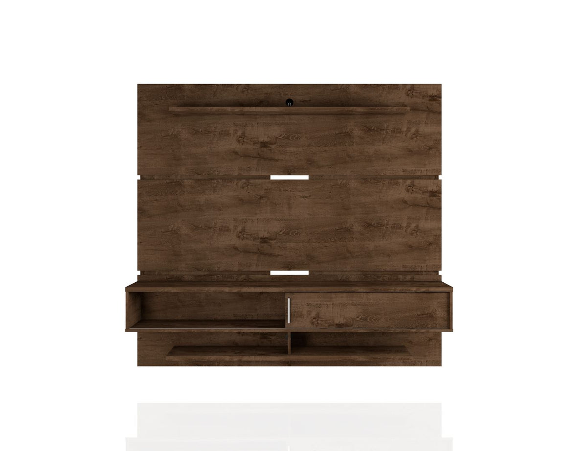 Manhattan Comfort Astor 70.86 Modern Floating Entertainment Center 2.0 with Media and Décor Shelves in Rustic BrownManhattan Comfort-Theater Entertainment Centers- - 1