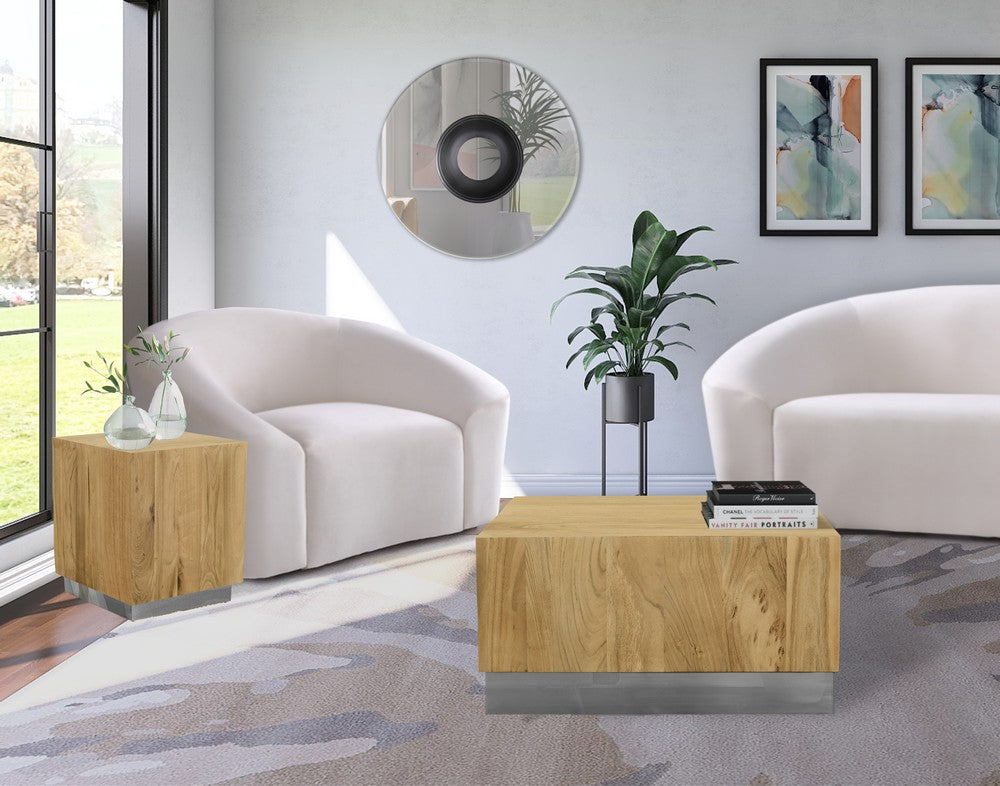 Meridian Furniture Acacia Chrome End Table