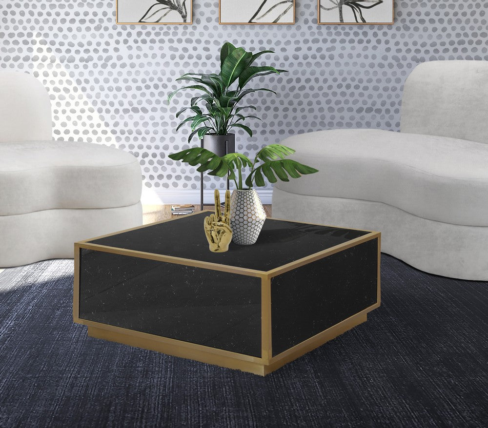 Meridian Furniture Glitz Black Faux Marble Coffee Table