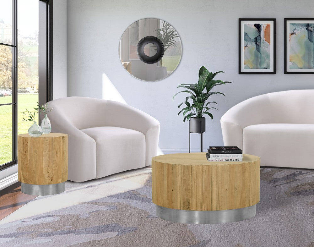 Meridian Furniture Acacia Chrome End Table