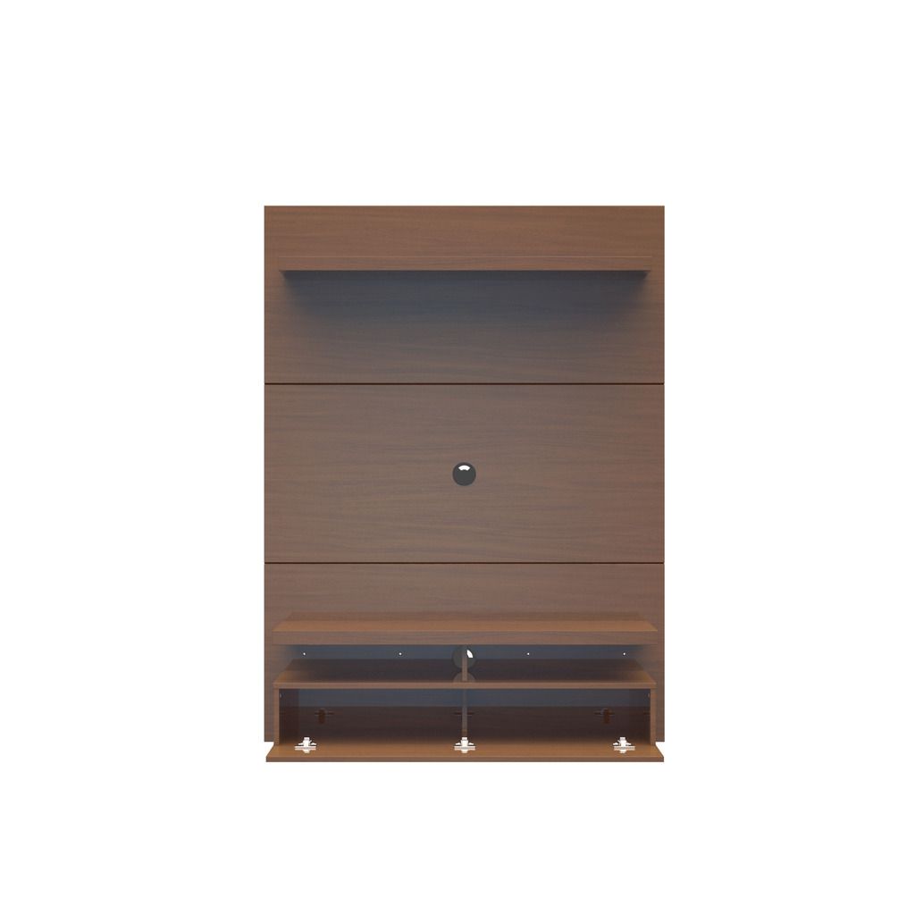 Manhattan Comfort City 1.2 Floating Wall Theater Entertainment Center in Nut Brown