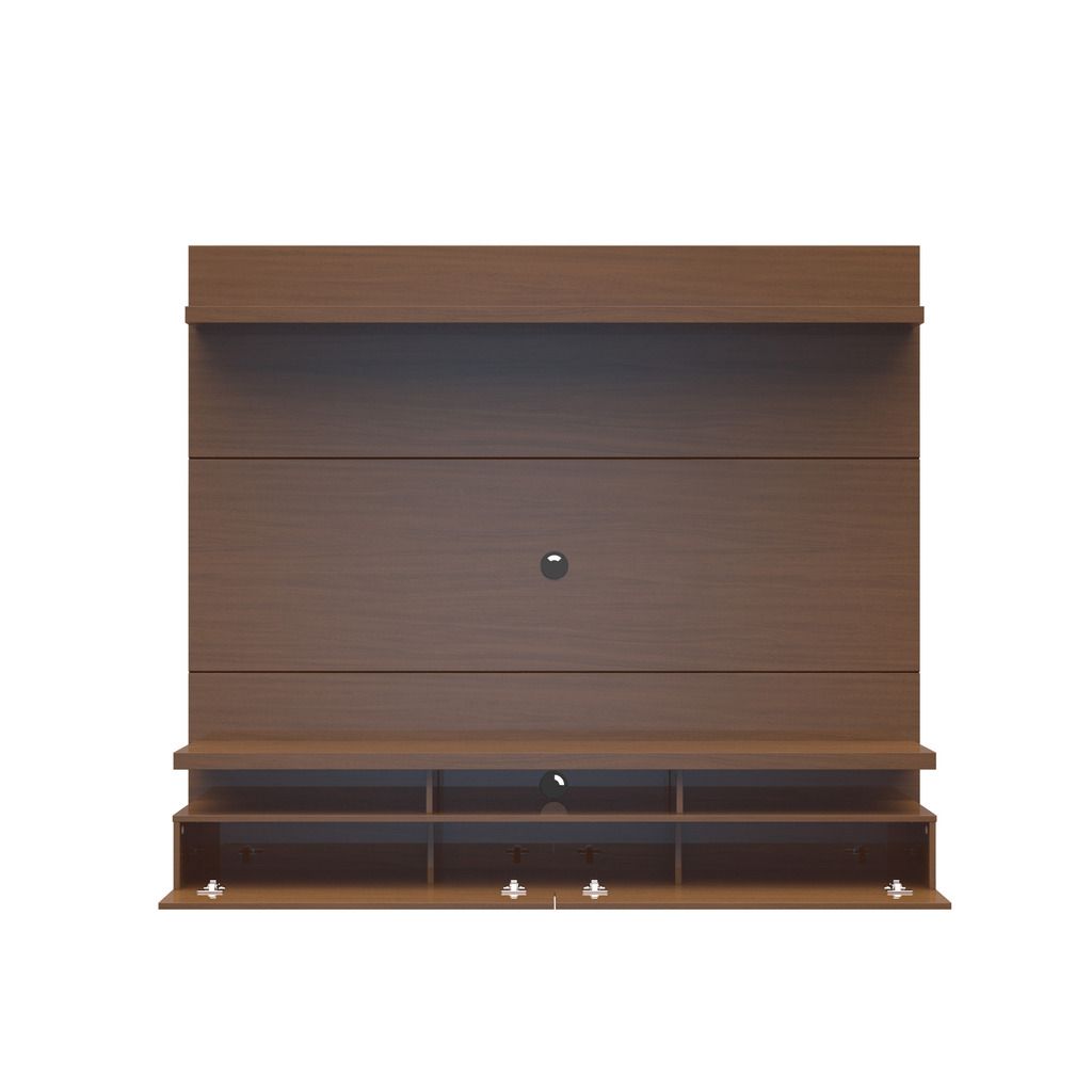 Manhattan Comfort City 1.8 Floating Wall Theater Entertainment Center in Nut Brown