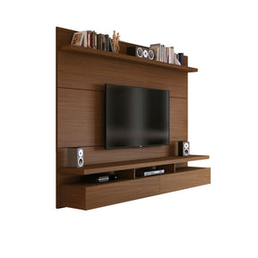 Manhattan Comfort City 1.8 Floating Wall Theater Entertainment Center in Nut Brown