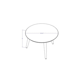 Manhattan Comfort  Moore 23.62" Round Mid-High Coffee Table in  White