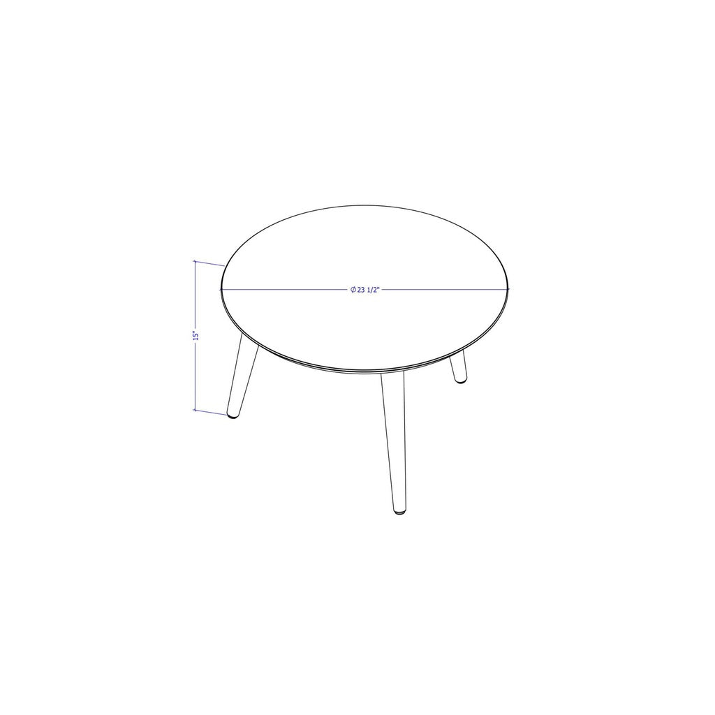 Manhattan Comfort  Moore 23.62" Round Mid-High Coffee Table in  Off White
