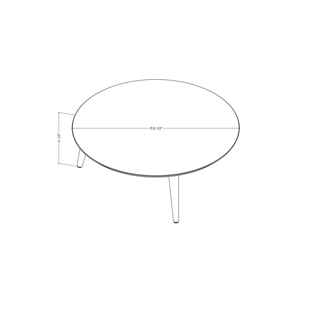 Manhattan Comfort  Moore 23.62" Round Low Coffee Table in  White