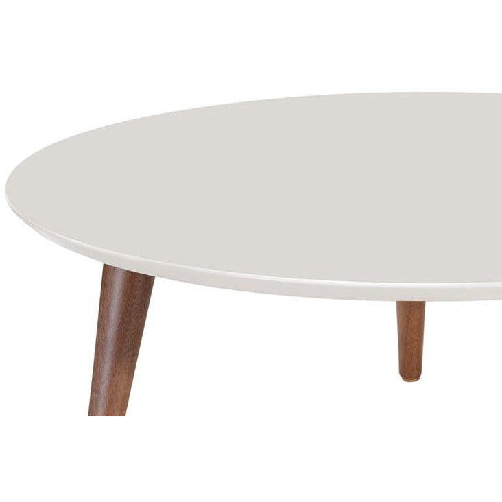 Manhattan Comfort  Moore 23.62" Round Low Coffee Table in  Off White