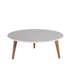 Manhattan Comfort  Moore 23.62" Round Low Coffee Table in  Grey Manhattan Comfort-End Tables- - 1