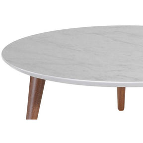 Manhattan Comfort  Moore 23.62" Round Low Coffee Table in  Grey