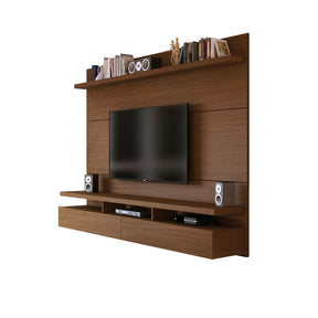 Manhattan Comfort City 2.2 Floating Wall Theater Entertainment Center in Nut Brown
