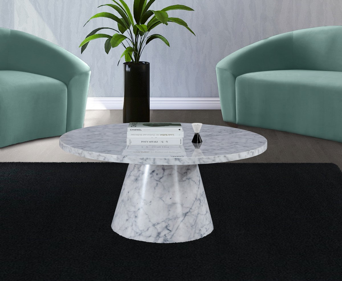 Meridian Furniture Omni White Faux Marble Coffee Table