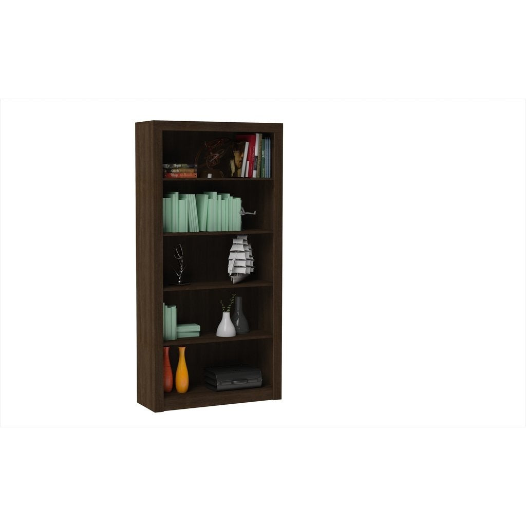Accentuations by Manhattan Comfort Classic Olinda Bookcase 1.0 with 5-Shelves in Tobacco