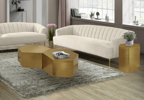 Meridian Furniture Hexagon Brushed Gold Coffee Table