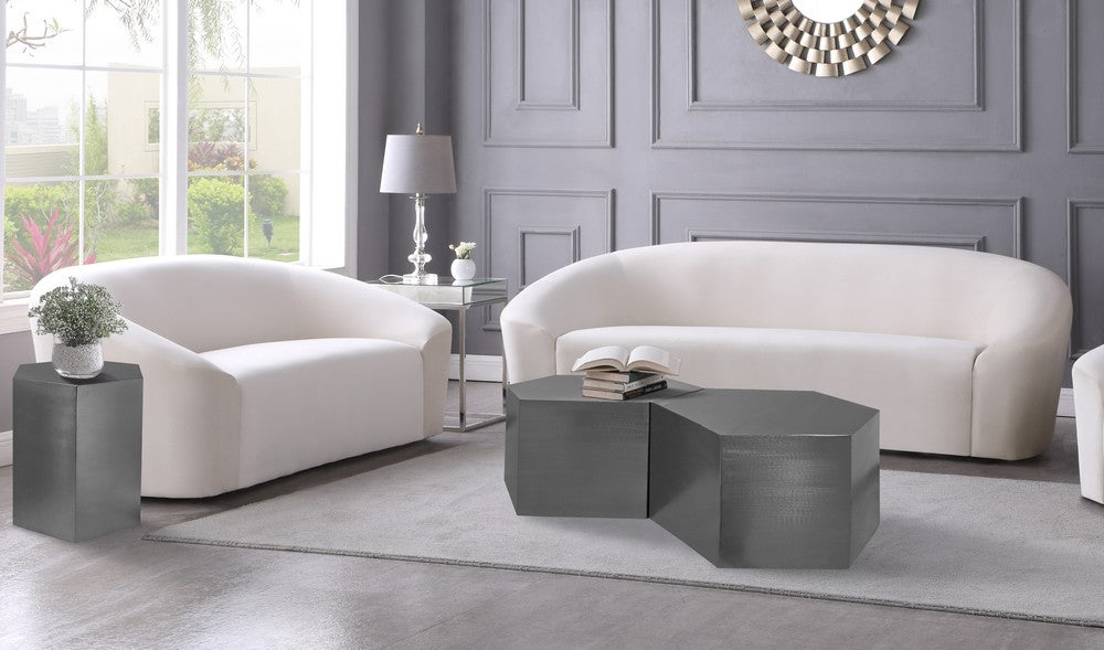 Meridian Furniture Hexagon Brushed Chrome Coffee Table
