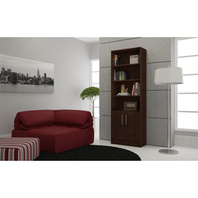 Accentuations by Manhattan Comfort Practical Catarina Cabinet with 6- Shelves in Tobacco