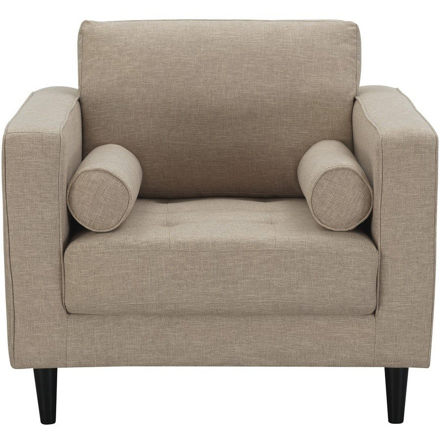 Manhattan Comfort Arthur 3- Piece Tan-Brown Tweed Sofa,  Loveseat, and Armchair  Set
