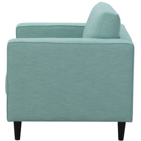 Manhattan Comfort Arthur 3-Piece Mint Green-Blue Tweed 2-Seat Loveseat and 2 Armchairs